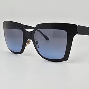 Tory Burch TY6053 30798F Matte Black Frame Blue Gradient Lens Cat Eye Sunglasses